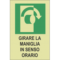 segnaletica adesiva fosforescente - apertura in senso orario segnaletica adesiva fotoluminescente uscita di emergenza segnaletica adesiva fotoluminescente uscita di emergenza 30